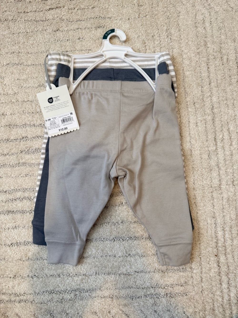 cloud island Gray & Navy Baby Pants - 2-Pack